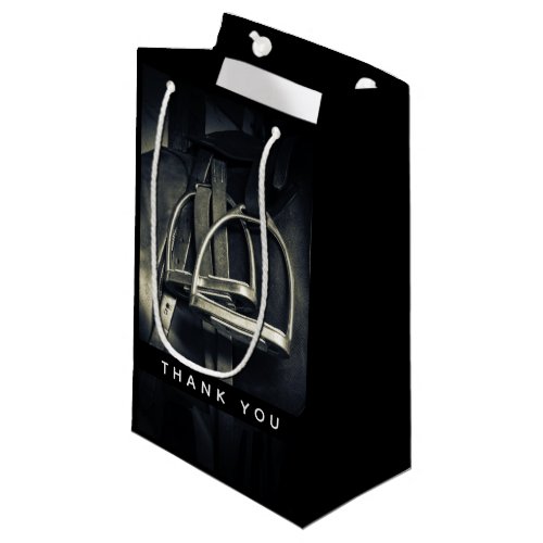 Stylish Silver Stirrups on English Riding Saddle Small Gift Bag