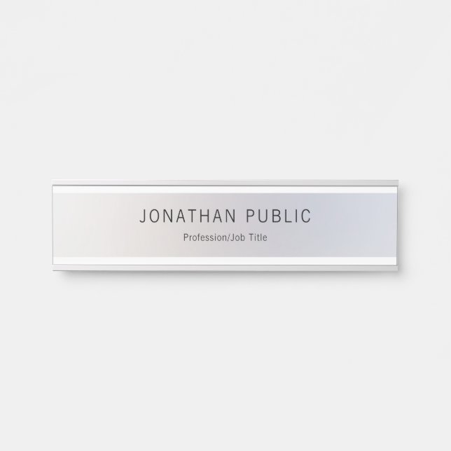 Stylish Silver Template Elegant Professional Door Sign (Front)