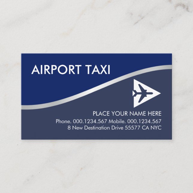Stylish Silver Wave Blue Sky Liftoff Business Card (Front)