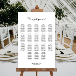 Stylish Simple 18 Table Wedding Seating Chart
