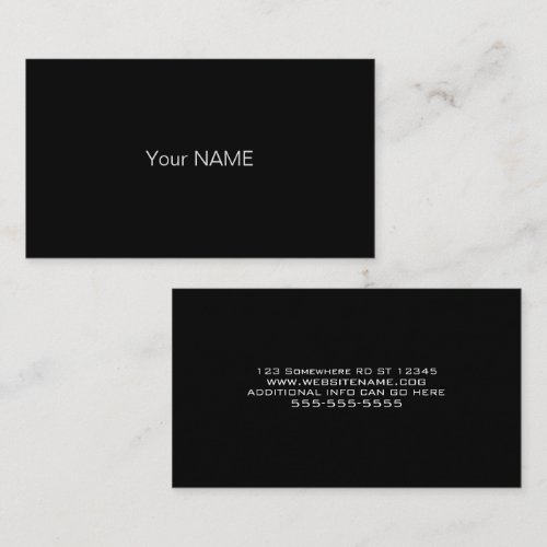 Stylish Simple Black Business Card