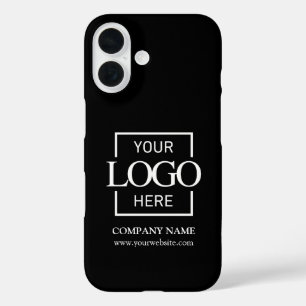 Stylish Simple Black Business Company Logo Apple iPhone 16 Case