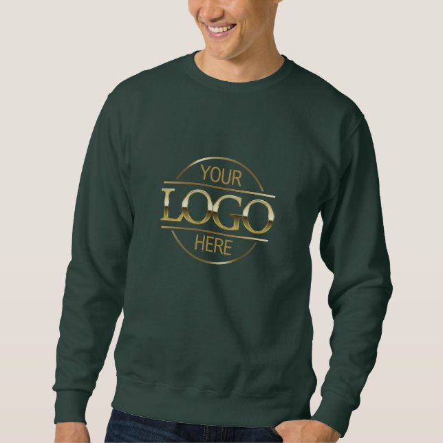 Stylish Simple Branded Business Dark Green Staff Sweatshirt (Front)