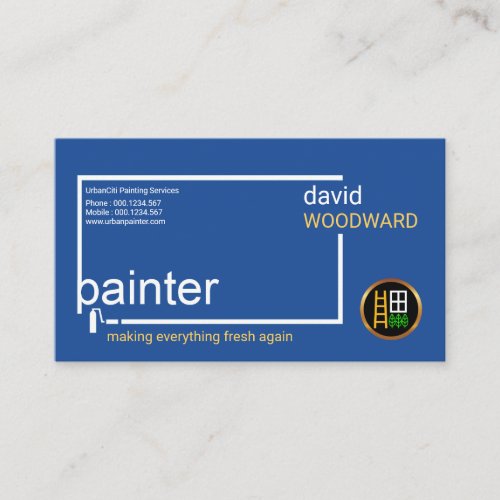 Stylish Simple Bright Blue Painters Painting Box Business Card