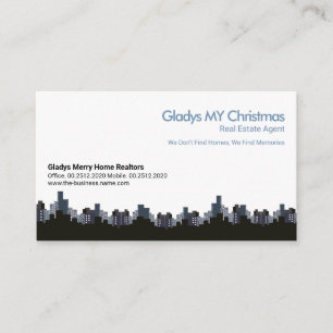 Stylish Simple City Skyline Silhouette Realtor Business Card