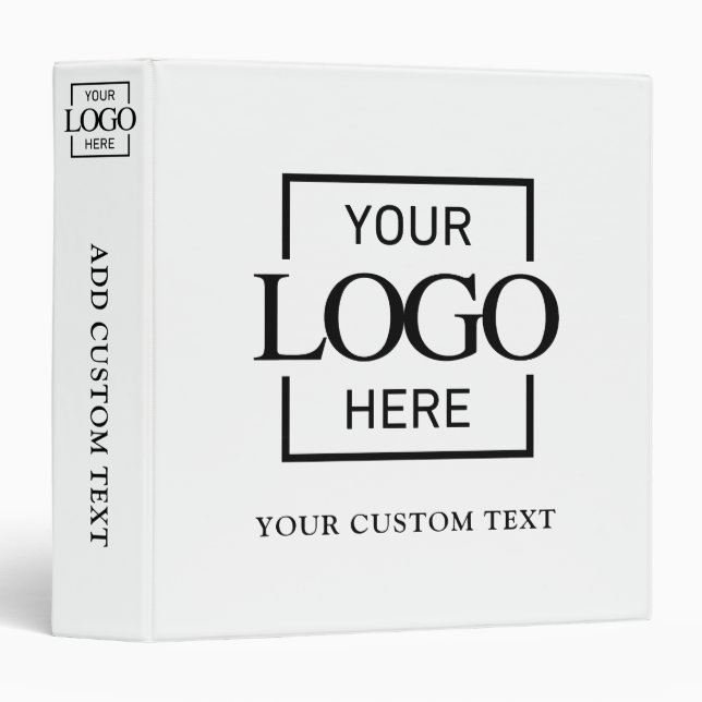 Stylish Simple Custom Business Logo No Minimum 3 Ring Binder (Front/Spine)
