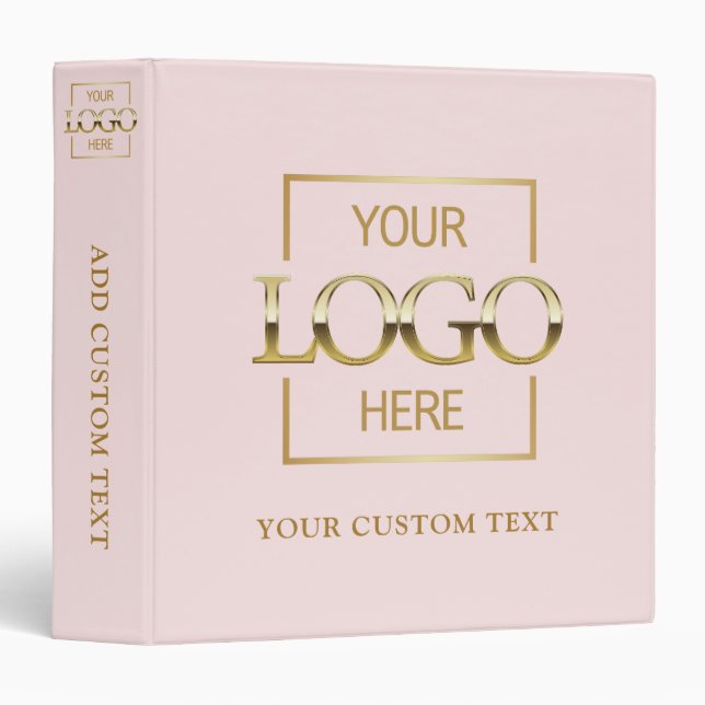 Stylish Simple Custom Business Logo No Minimum 3 Ring Binder (Front/Spine)