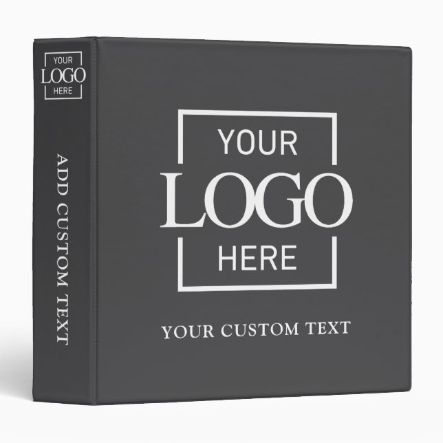 Stylish Simple Custom Business Logo No Minimum 3 Ring Binder (Front/Spine)