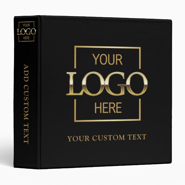 Stylish Simple Custom Business Logo No Minimum 3 Ring Binder (Front/Spine)