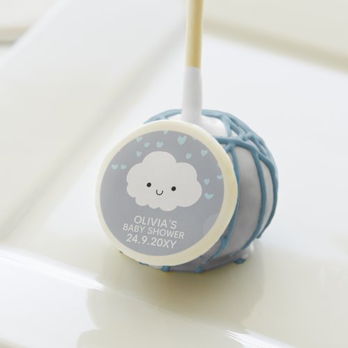 Stylish Simple Cute Smiling Cloud Boy Baby Shower Cake Pops