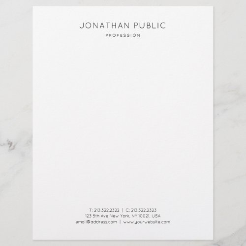 Stylish Simple Design Black White Modern Template Letterhead