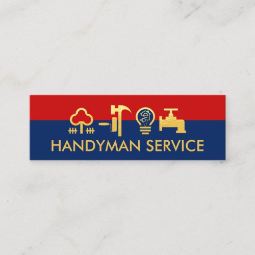 Stylish Simple Gold Handyman Tool Layers Mini Business Card