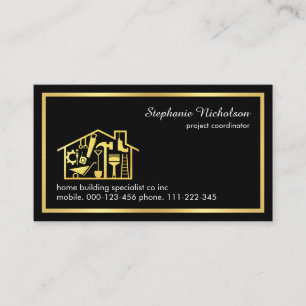 Stylish Simple Gold Handyman Tools Frame Business Card