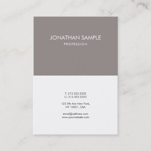 Stylish Simple Graphic Design Brown White Trendy Business Card