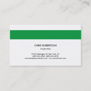 Stylish Simple Green Line White Minimalist Modern Business Card