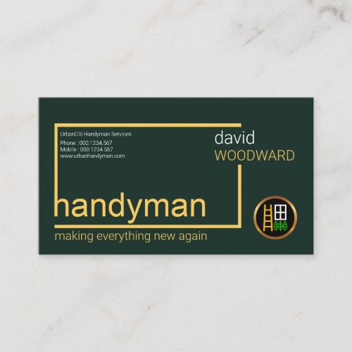 Stylish Simple Handyman Rectangle Box Building Business Card