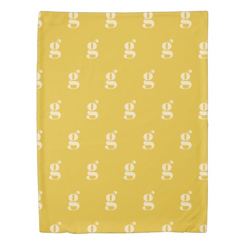 Stylish Simple Initial Pattern Yellow Retro Letter Duvet Cover