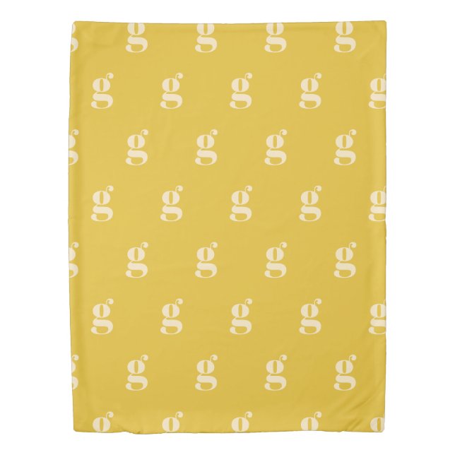 Stylish Simple Initial Pattern Yellow Retro Letter Duvet Cover (Front)