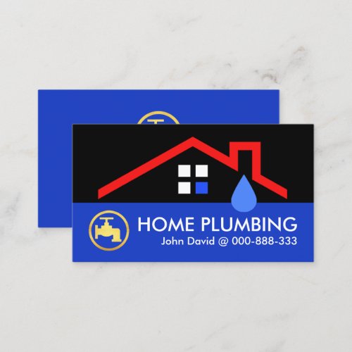 Stylish Simple Leaking Roof Plumbing Business Card