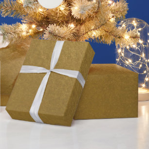 Stylish Simple Metallic Inspired Dark Gold Wrapping Paper