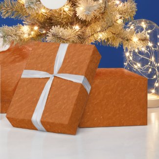 Stylish Simple Metallic Inspired Orange Wrapping Paper
