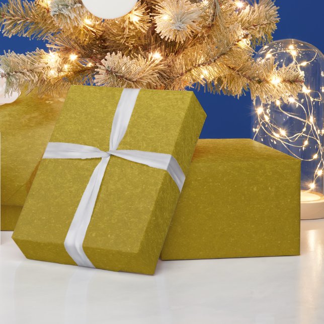 Stylish Simple Metallic Inspired Yellow Wrapping Paper (Holidays)
