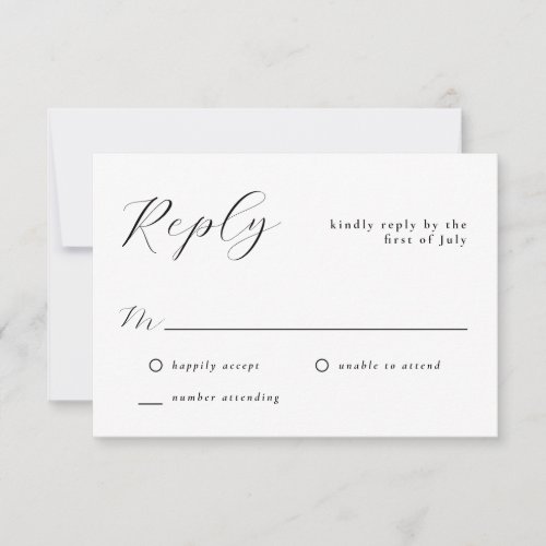 Stylish Simple Minimal Classic Wedding RSVP