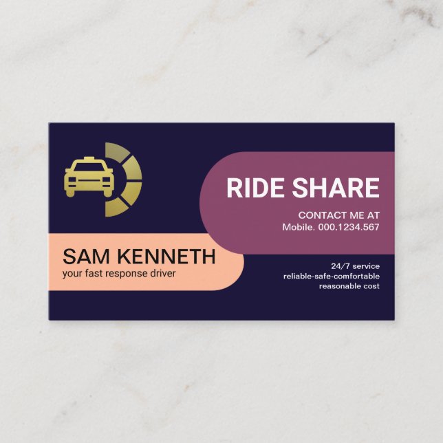 Stylish Simple Modern Contemporary Driver Business Card (Front)
