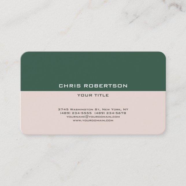 Stylish Simple Modern Minimalist Plain Business Card (Front)
