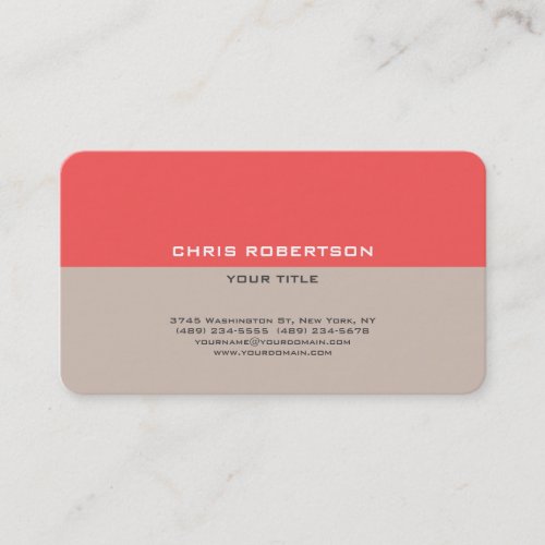 Stylish Simple Modern Minimalist Plain Business Card