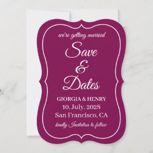 STYLISH SIMPLE MODERN MINIMLIST WINE WEDDING SAVE THE DATE