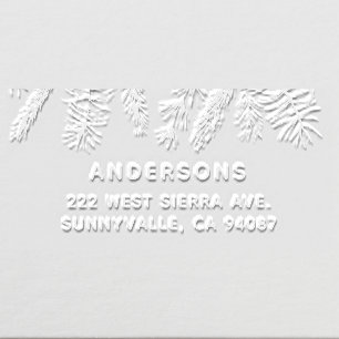 Stylish Simple Pines Family Return Address Embosser