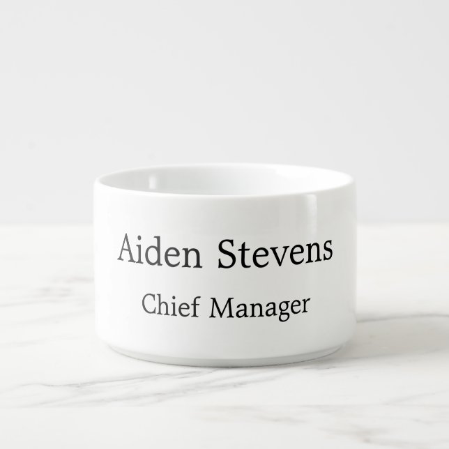 Stylish Simple Plain Black & White Minimalist Bowl (Center)