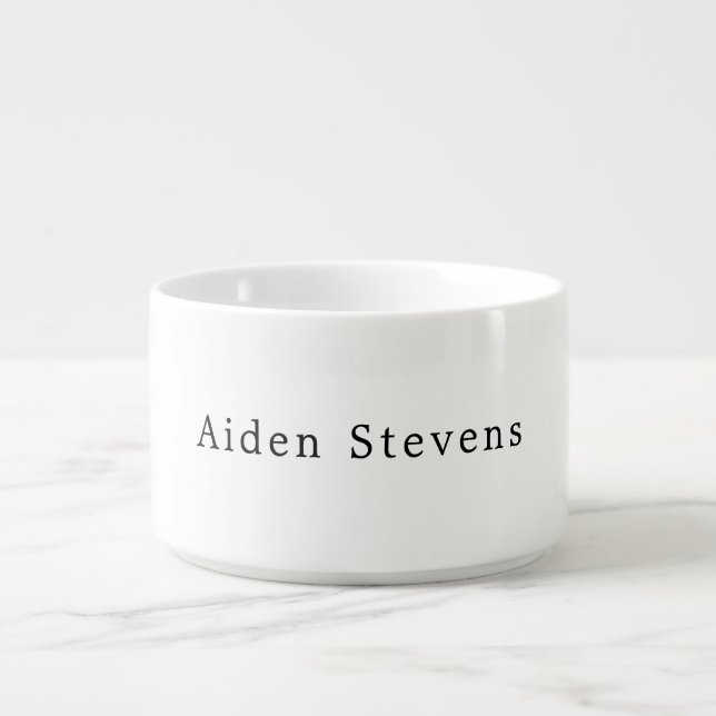 Stylish Simple Plain Black & White Minimalist Bowl (Center)