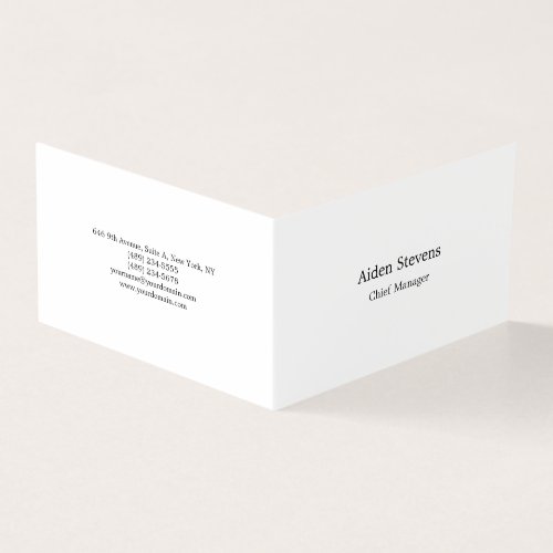 Stylish Simple Plain Black  White Minimalist Business Card