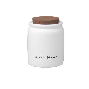 Stylish Simple Plain Black & White Minimalist Candy Jar