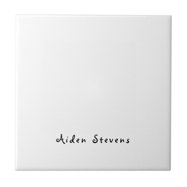 Stylish Simple Plain Black & White Minimalist Ceramic Tile (Front)