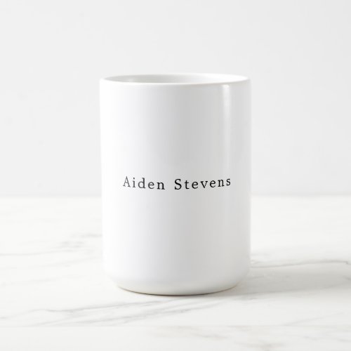 Stylish Simple Plain Black  White Minimalist Coffee Mug