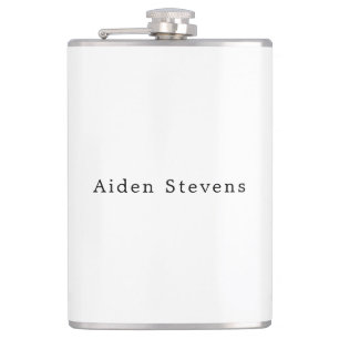 Stylish Simple Plain Black & White Minimalist Flask