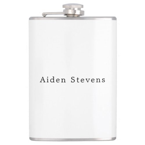 Stylish Simple Plain Black  White Minimalist Flask