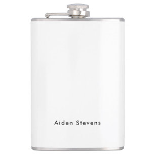 Stylish Simple Plain Black & White Minimalist Flask