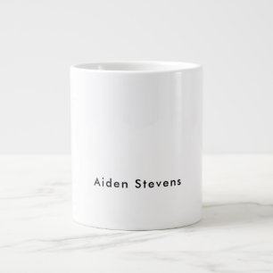 Stylish Simple Plain Black & White Minimalist Giant Coffee Mug