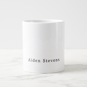Stylish Simple Plain Black & White Minimalist Giant Coffee Mug