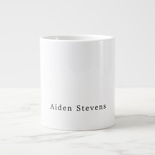 Stylish Simple Plain Black  White Minimalist Giant Coffee Mug
