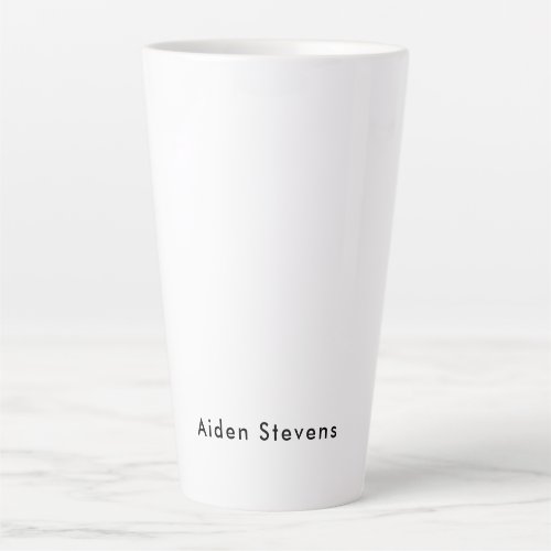 Stylish Simple Plain Black  White Minimalist Latte Mug
