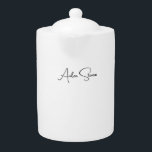 Stylish Simple Plain Black & White Minimalist Name Teapot<br><div class="desc">This simple,  minimalist and plain design is for you. Why use an ordinary one? How about this design that will draw attention to you?</div>