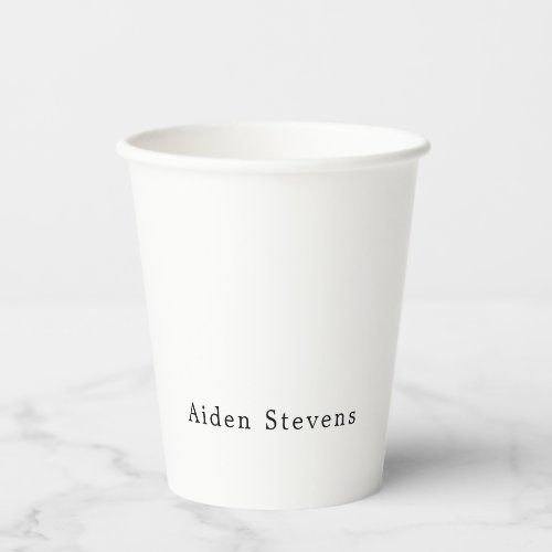 Stylish Simple Plain Black  White Minimalist Paper Cups