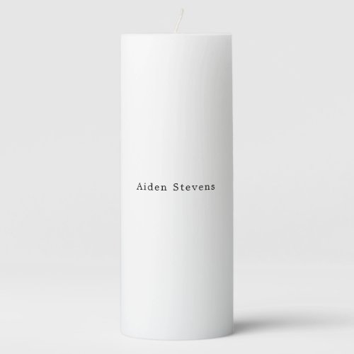 Stylish Simple Plain Black  White Minimalist Pillar Candle