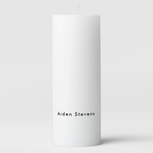 Stylish Simple Plain Black  White Minimalist Pillar Candle