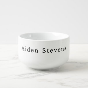 Stylish Simple Plain Black & White Minimalist Soup Mug